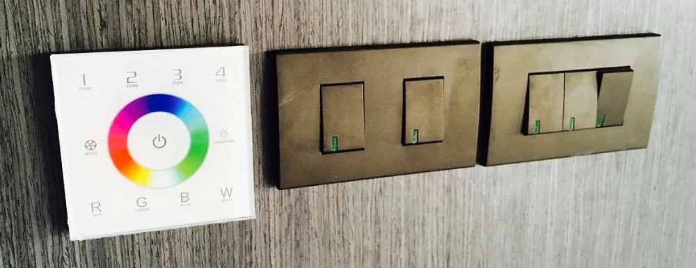 DX8 rgbw Сенсорная панель led контроллер 4 зоновый RF 2 4G + DMX512 мастер RGBW настенный для