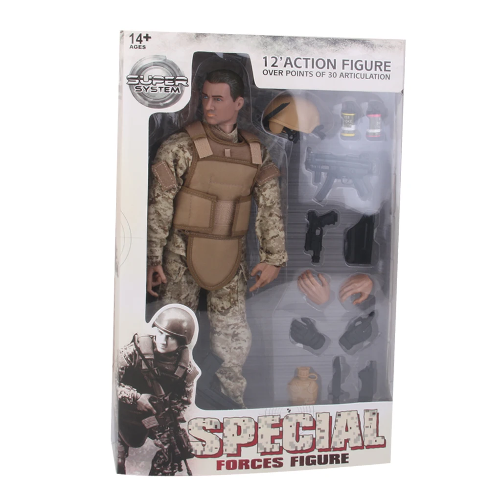 1/6 Army Combat Swat Soldier Action Figure Police Soldier Figures Toy NB01A