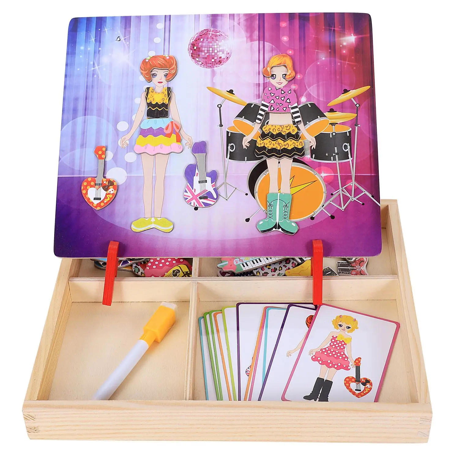 MWZ Магнитный Забавный пазл, детская деревянная головоломка, доска, коробка, части, игры, мультфильм, развивающие рисование, детские игрушки для девочек и мальчиков, St