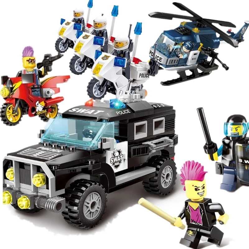 Горячая Новая городская Строительная Военная спецназ команды взрывозащищенные полицейские строительные блоки наборы детские игрушки