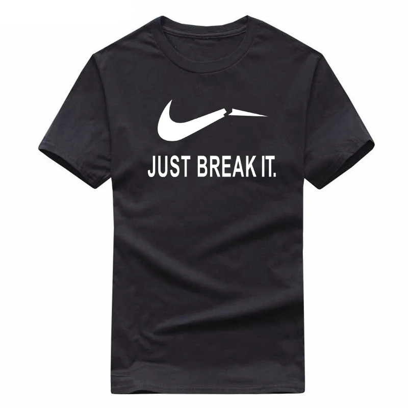 2018 Летний Новый Camisetas Just break it футболка Mens Graphic футболки печать Повседневная плюс