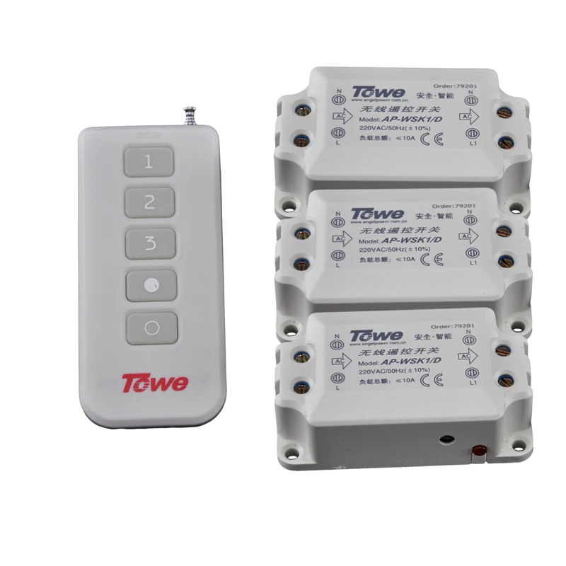 3 Ways Digital RF Remote Control Switch Kit 220V AC 3 Channel ON/OFF