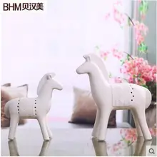 Керамическая лошадь домашний декор ремесла комнаты декоративная керамика милые украшения фарфоровые фигурки животных декоративные статуэтки
