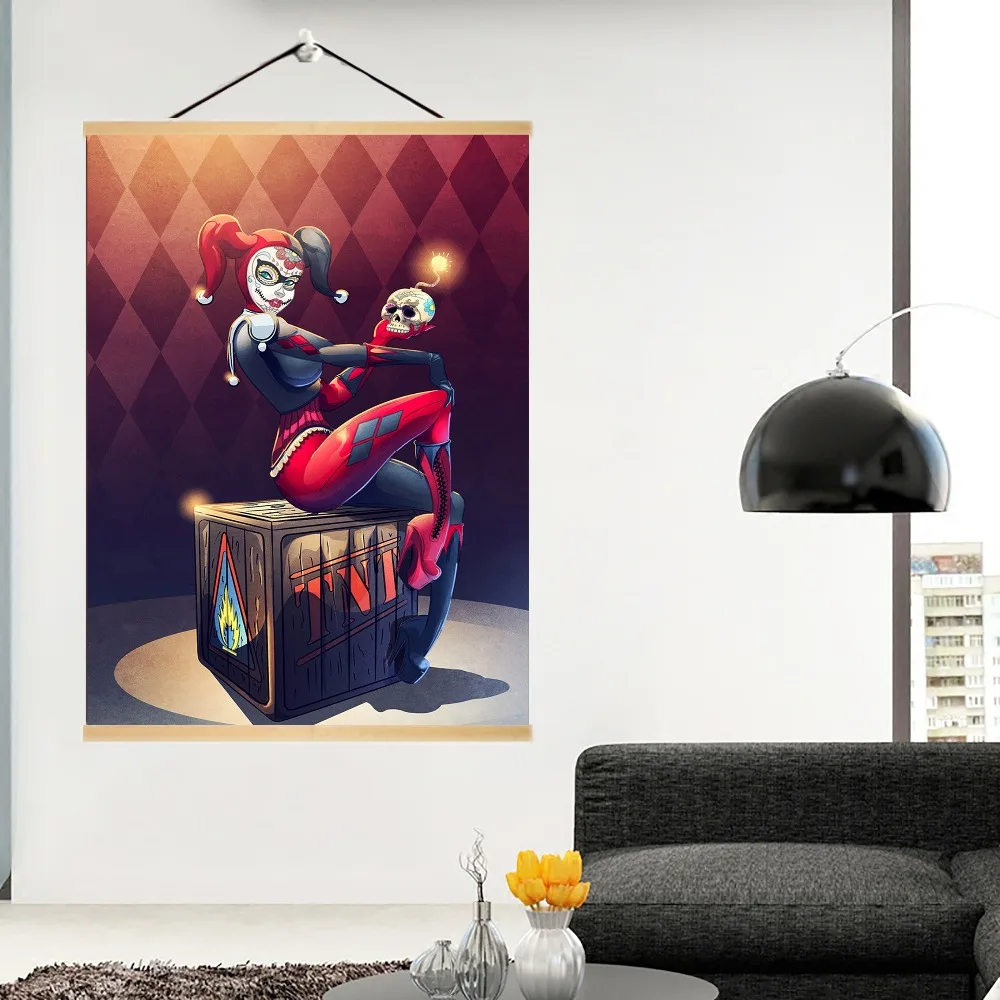 Poster HD Print Anime Harley Quinn Home Decor Wall Scroll Gift 24*36inch