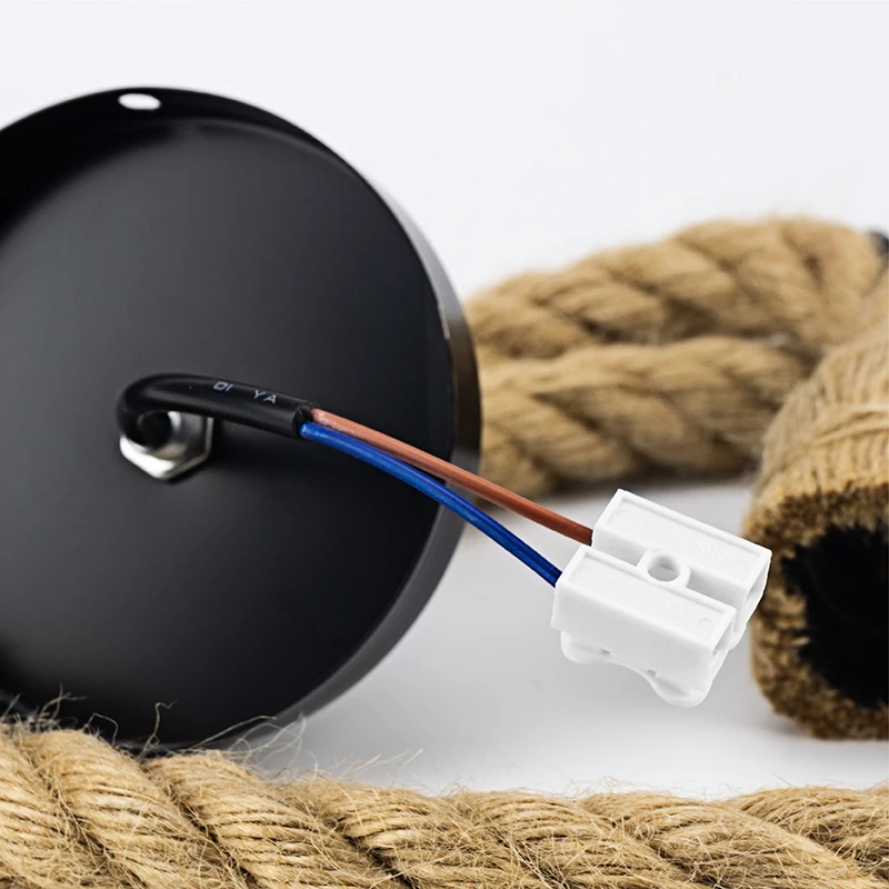  LED Vintage Hemp Rope Pendant Lamp Base AC85-265V E27 Socket Creative Country Style Loft Industrial - 32899224214