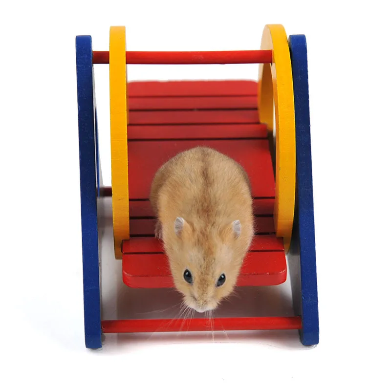 Natural Wooden Hamster Toy Hamster Rainbow Swing Small Pet Box Nest Wooden Toy Hamster Chew Toys
