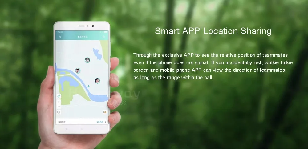 Xiaomi Mijia Walkie Talkie 8 дней в режиме ожидания Bluetooth 4,0 с fm-радио Handfree Talk смартфон приложение для обмена местоположением