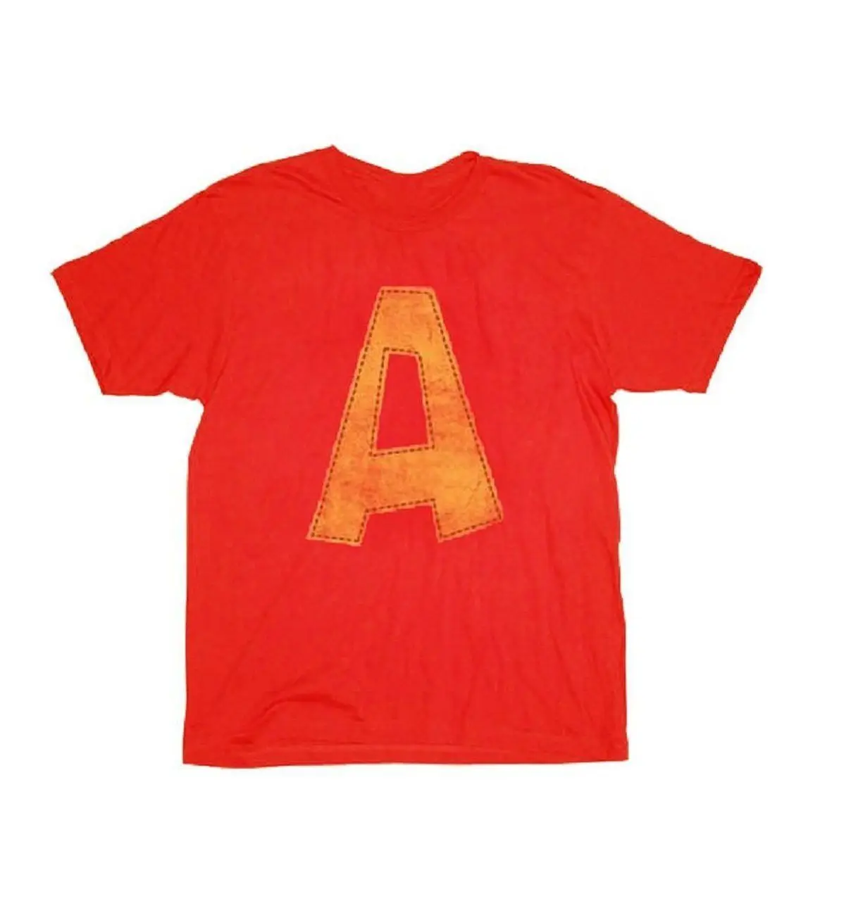 

Adult Red Movie Alvin and the Chipmunks Alvin A Distressed Print T-shirt Tee Comfortable t shirt,Casual Short Sleeve TEE