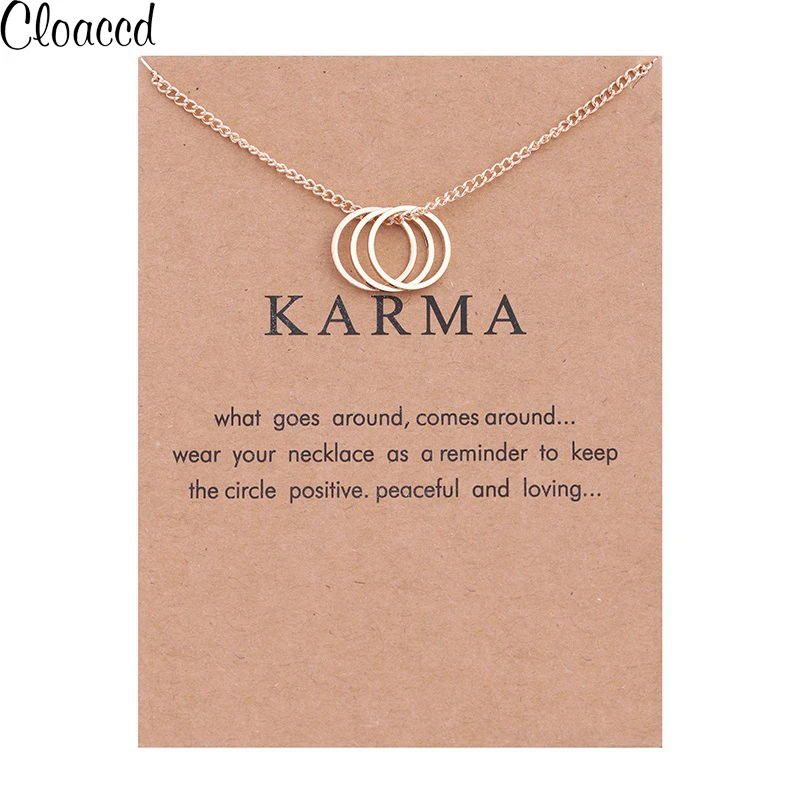 Vintage Gold Color Karma Necklace for Women Fashion Three Circle ...