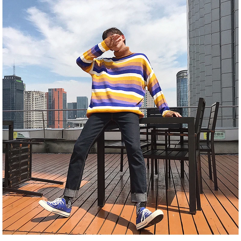 Korean Oversized Sweater Men Plaid  (12)