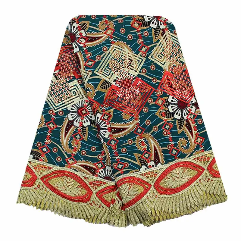 

Newest Guipure Super Wax With Lace High Quality French Wax Lace Fabric With Plenty Stones African Lace Fabric Wax For Party