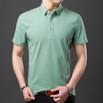 

Great Quality Men Polos 2019 New Brand England Designer Short Sleeve Button Turn Down Collar Polo Shirts Y5913