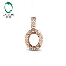 Caimao Маунт Semi подвеска овальной огранки настройки и 0.48 КТ Diamond 14 К розового золота, драгоценных камней Обручение Ювелирные украшения