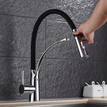 

Chrome Brass Clourful Kitchen Faucet 360 Rotating Kitchen Faucet Deck Mounted Kitchen Mixer Sink Tap