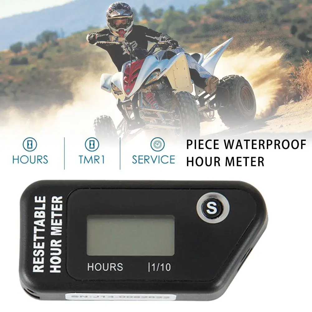 

New LCD Digital Resettable No Power Required Inductive Waterproof Hour Meter For Fuel Engine Marine Motorcycle Snowmobile ATV