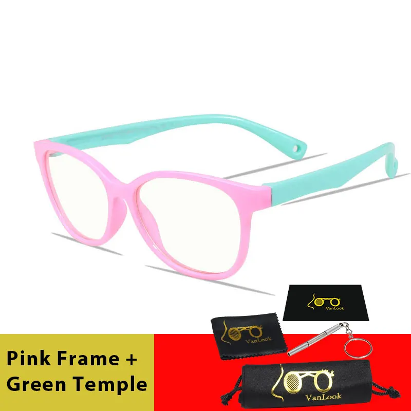 Vanlook Blue Light Blocking Детские экранные очки компьютер для маленьких мальчиков и девочек детские игровые ланты анти Lumiere Bleue Infantil - Цвет оправы: Pink Green