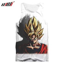 UJWI аниме Tanktop, новая модная мужская майка с 3d принтом Dragon Ball Z, повседневная майка, рубашка для бодибилдинга Сон Гоку, Супер Саян, майка