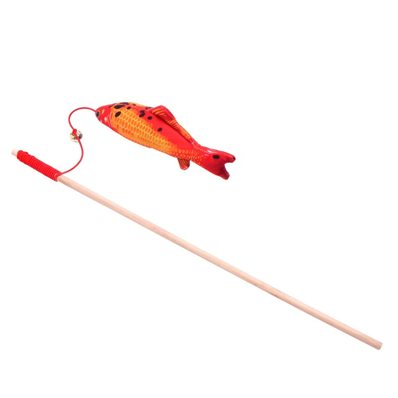 Для домашнего животного Упражнение ворсовая кошачья палочка игрушечная рыба сменные головки с кошачьей палочкой