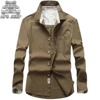 

Business Casual Men Dress Shirts New 2018 Autumn White Shirt Camisa Social Masculina Brand AFS JEEP Linen All Match Clothing