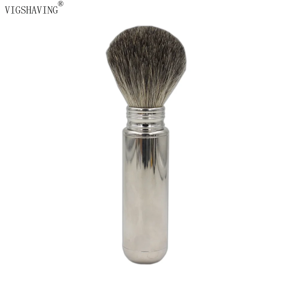 

VIGSHAVING r Aluminium Men Badger Hair Travel Shaving Brush
