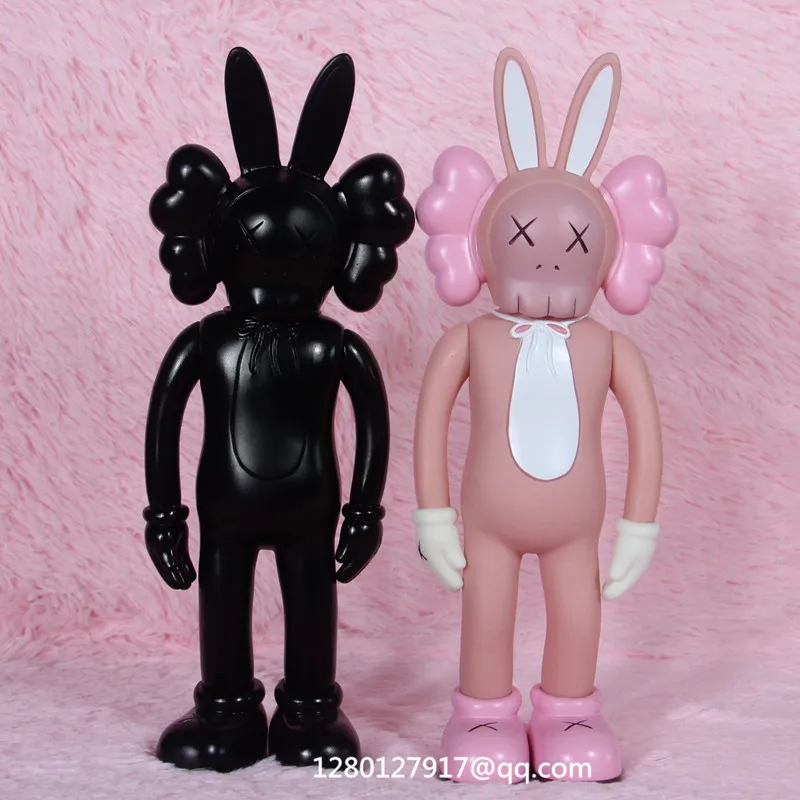 

11'' KAWS Original Fake Pink Rabbit KAWS Street Art BFF Yue Minjun Vinyl Action Figure Collectible Model Toy Gift P903