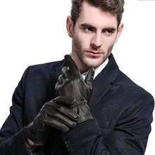 Szblaze новые мужские зимние перчатки из овечьей кожи теплые бархатные плотная, ветронепроницаемая Мужская термоуличная Спортивная перчатки для вождения