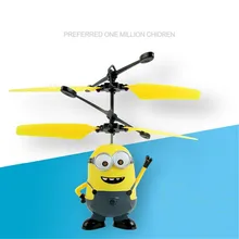RC Minions Aircraft Induction Quadcopter USB Helicopter Cartoon With Light Movie Periphery Kids Children Toys Birthday presents