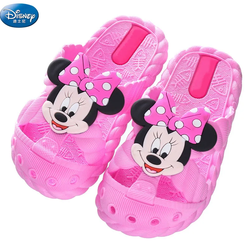 Enfants Mickey Mouse Minnie dessin animé pantoufles été garçons et filles trou antidérapant chaussures de plage taille 24-35