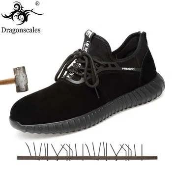 

2019 New Men Steel Toe Boots Safety Shoes Casual Breathable Suede Work Shoes For Men Protective Construction Safety Boots