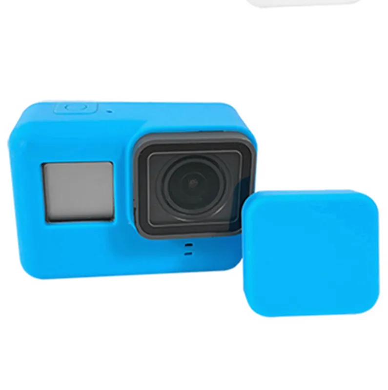 Мягкий силиконовый защитный чехол Корпус оболочка с защитной крышкой объектива для Go Pro Hero 7 черный 6 5 Экшн-камера набор аксессуаров - Цвет: BLUE