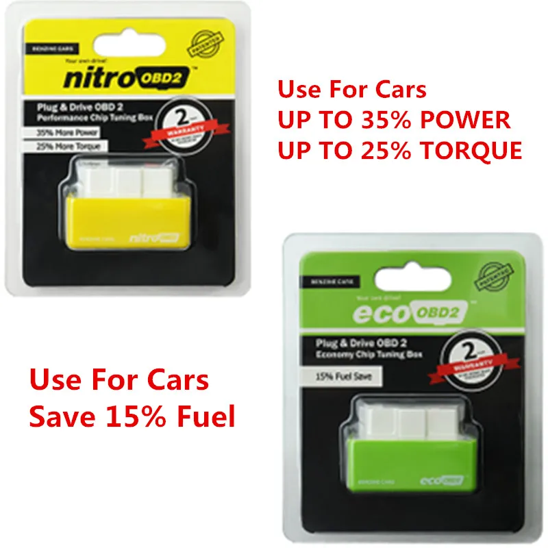  OBD2 Nitro Gasoline Plug Drive Performance For Benzine Cars OBD2 ECO CLip Save 15% Fuel Up to 35% P