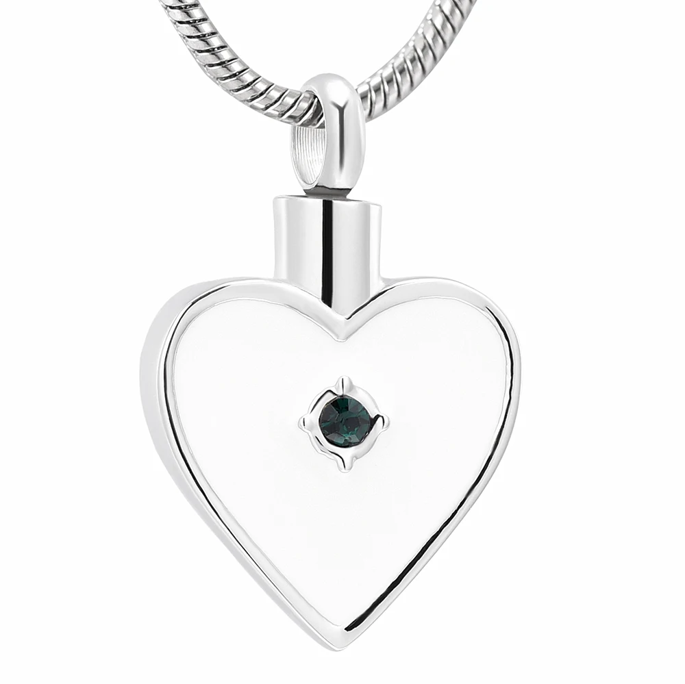 Ijd10029 Highly Polished Stainless Steel Heart Cremation Pendant Keepsake Necklace Ashes Holder