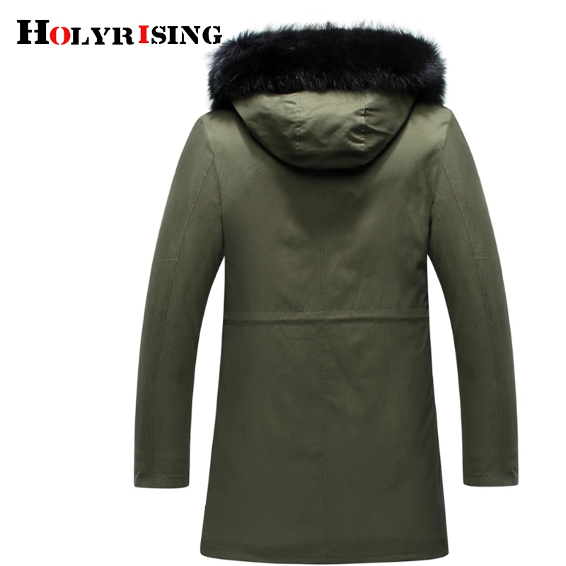 2019 зимняя парка Holyrising пальто для мужчин воротник из меха енота мужская куртка