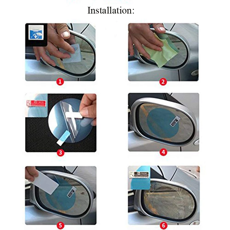 2 шт. Автомобильная анти-водяной туман пленка анти туман Нано покрытие непромокаемое зеркало заднего вида оконная защитная пленка