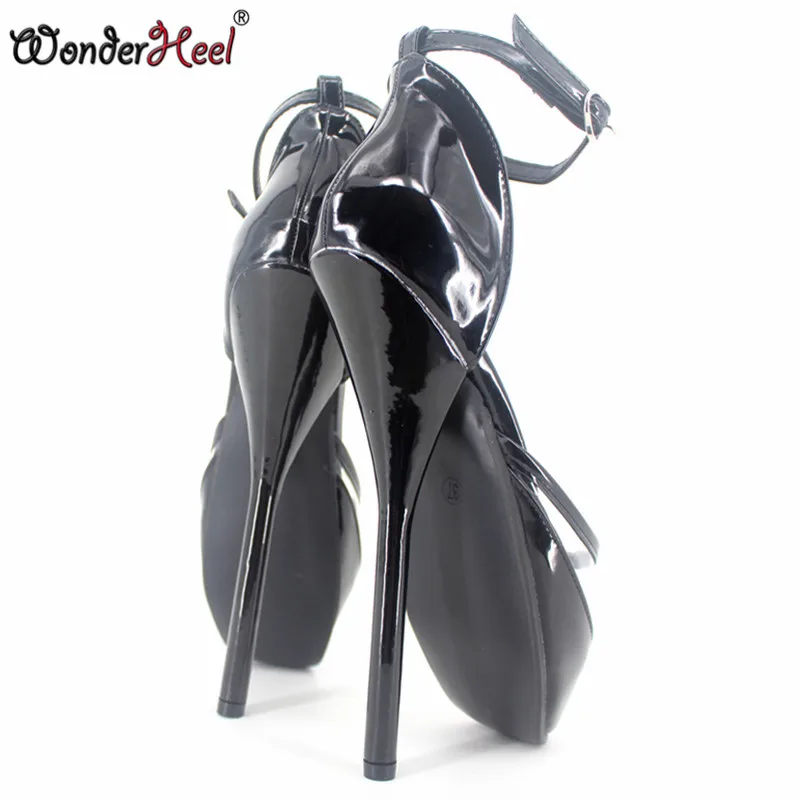 Wonderheel/Популярные балетные Ботинки на каблуке 7 дюймов блестящие туфли стилете с