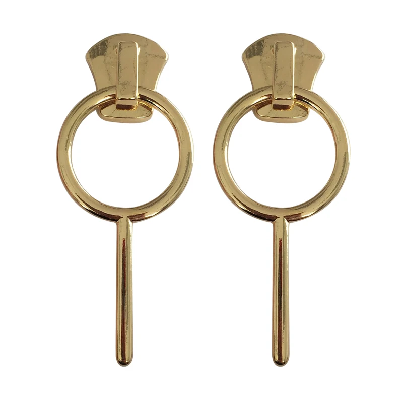 

European and American fashion brand metal geometric round earrings fashion clip earrings ladies jewelry gifts wholesale
