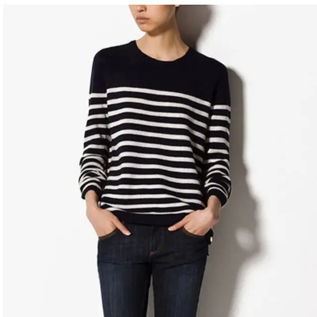 black and white striped sweater women's