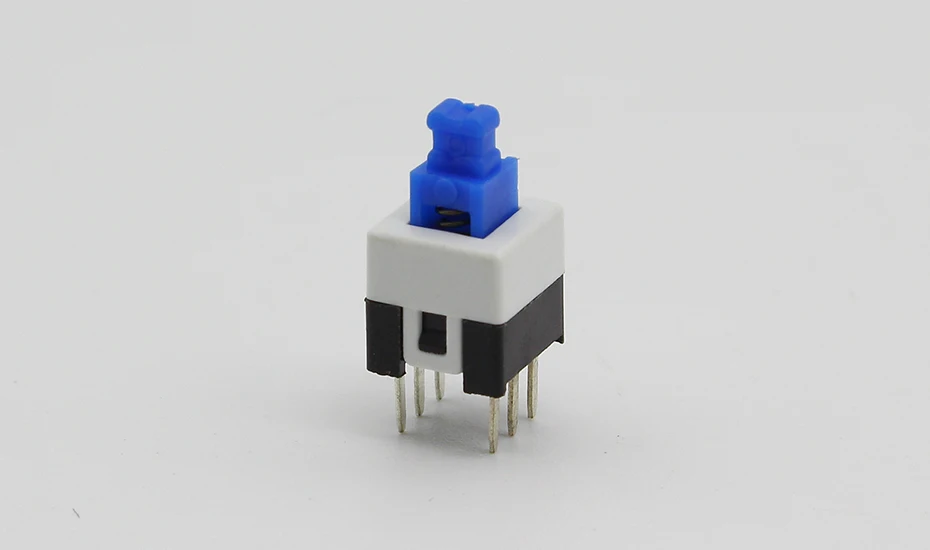 30 шт./лот квадратных 7x7x12 мм 6-контактный DPDT Мини кнопочный переключатель с бистабильным самоблокирующимся переключателем G64 мультиметр переключатель