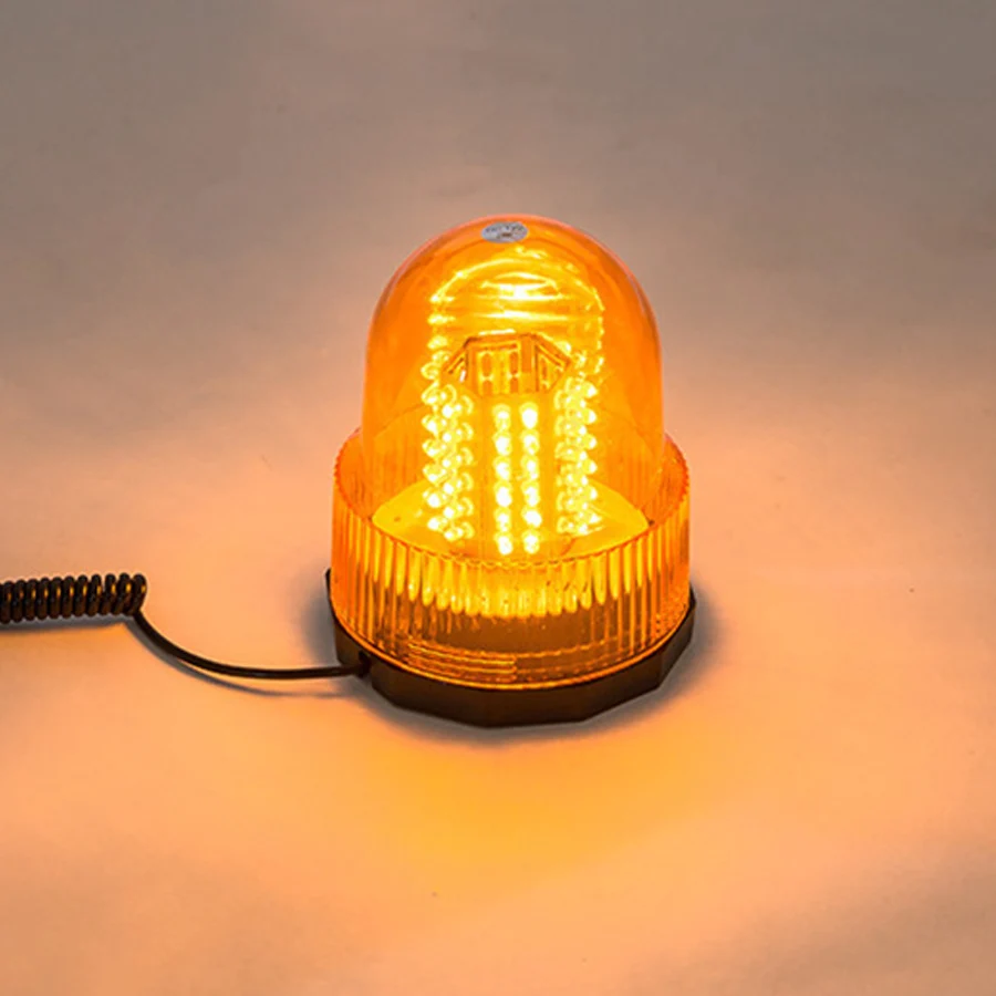 40 LED SPINNING FLASH AMBER ORANGE WARNING SIGNAL BEACON DIN POLE LIGHT LAMP TRUCK LORRY E-MARKED