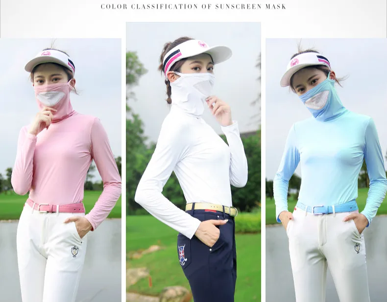 Upgrade Golf Футболка Солнцезащитная одежда удлиненного фасона Женская одежда с маска от солнца Размер s-xl