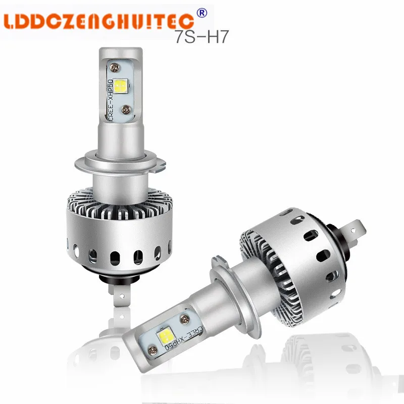 LDDCZENGHUITEC H1 H3 LED Car Headlight Kit 7S 40 6000LM 6500K Headlight Bulbs Automotive