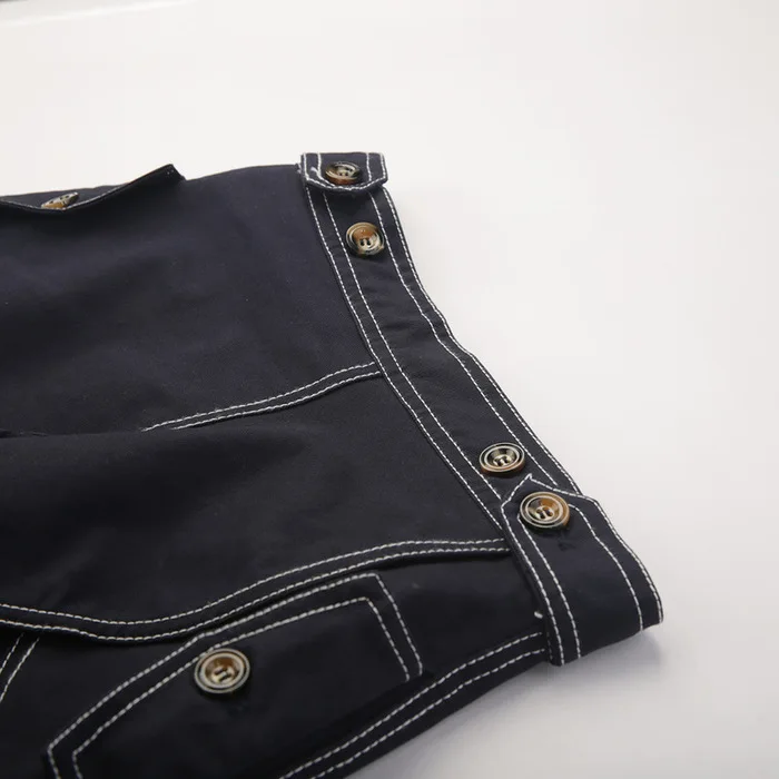 Западный Стиль повелительница ПР SML XL XXL кнопки рюшами контраст Цвет женские с высокой талией; Повседневное Асимметричная юбка Для женщин юбка