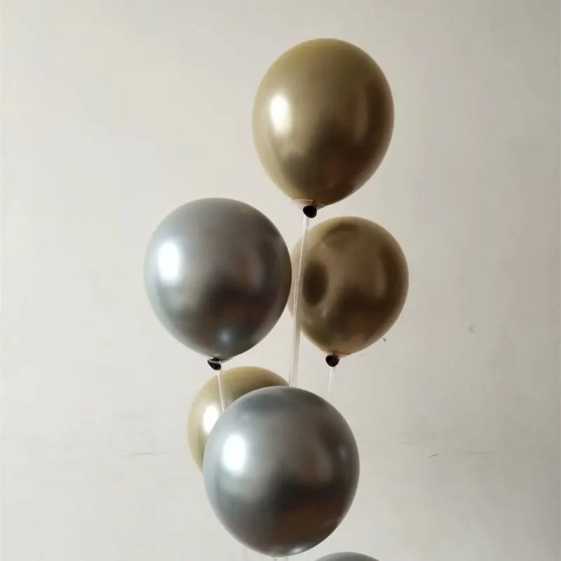

Gold metal balloons 50pcs/lot 10inch double latex silver balloon birthday party decoration babyshower wedding ballon eid mubarak
