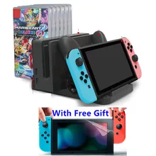 Многофункциональная зарядная док-станция для хранения зарядного устройства консольный переключатель Nintendo NS PRO контроллер для хранения 6 шт. игровых карт