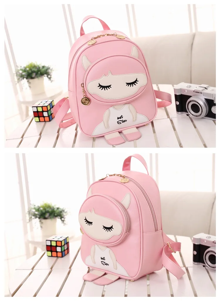Waliicorners Cute cartoon backpack for children PU leather schoolbag for teenage girls Lovely shoulder bag backpacks female Daypack Black 22 Cute cartoon backpack for children PU leather schoolbag for teenage girls Lovely shoulder bag backpacks female Daypack (9)