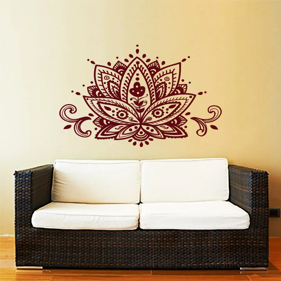 Popular Bohemian Furniturebuy Cheap Bohemian Furniture Lots From - Dsu Lotus Flower Wall Decal Yoga Studio Vinyl Sticker Decals Mandalaornament Moroccan Pattern Namaste Home popular bohemian furniturebuy cheap bohemian furniture lots from - dsu lotus flower wall decal yoga studio vinyl sticker decals mandalaornament moroccan pattern namaste home