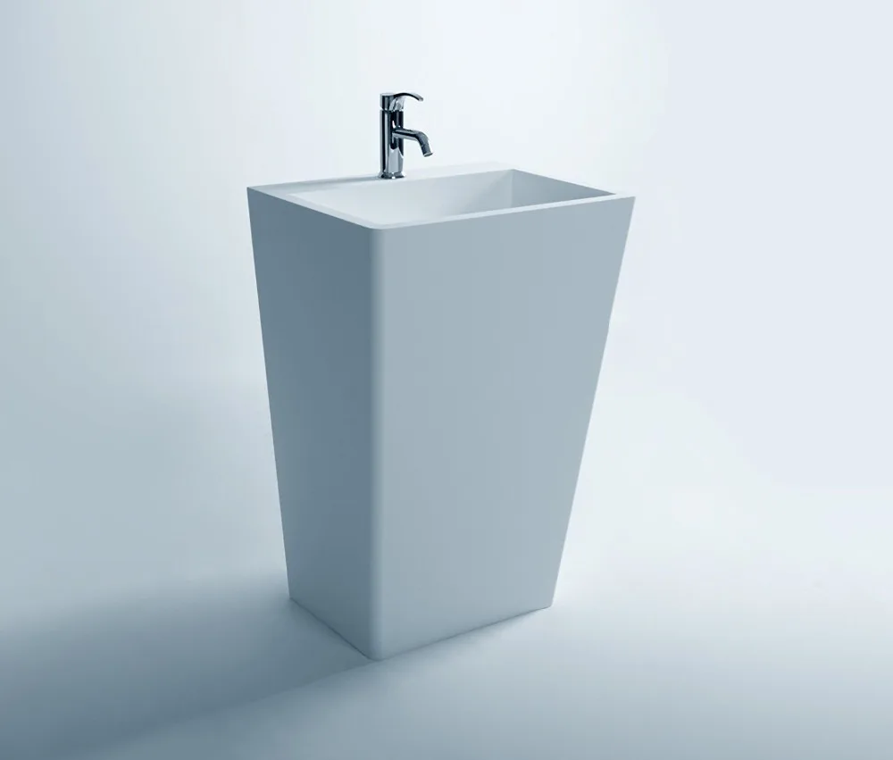 Corian Bathroom Pedestal Wash Basin Freestanding Solid Surface Matt Hand Sink Cloakroom Vanity RS3825 | Обустройство дома