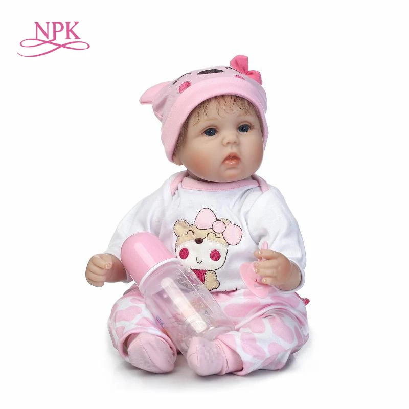 NPK Boneca Reborn 18inch Soft Silicone Vinyl Dolls really Soft Silicone Reborn Baby Doll Newborn Lifelike Bebe Reborn Dolls