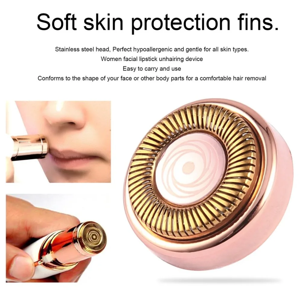 

Women Electric Face Hair Epilator Blade Heads for Hair Removal Razor Facial Depilator Lipstick Shaving Tool Body Face Care