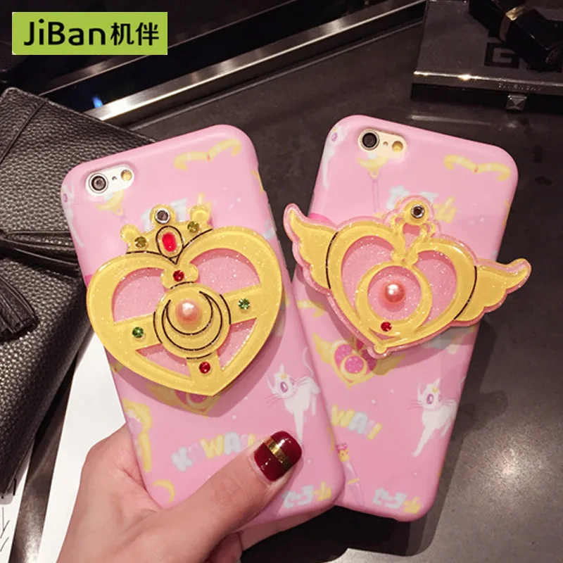 JiBan мультфильм Сейлор Мун мобильный чехол для телефона iPhone 6 S плюс 7 8 пятиконечная
